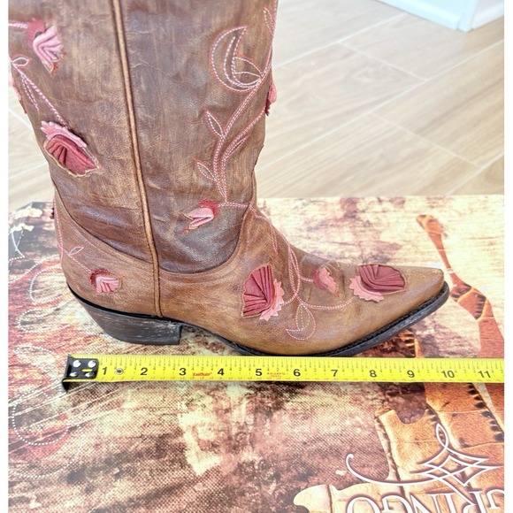 Old Gringo Abby Rose Floral Leather Embroidered Cowboy Boots 6 Western Rodeo - Picture 15 of 16